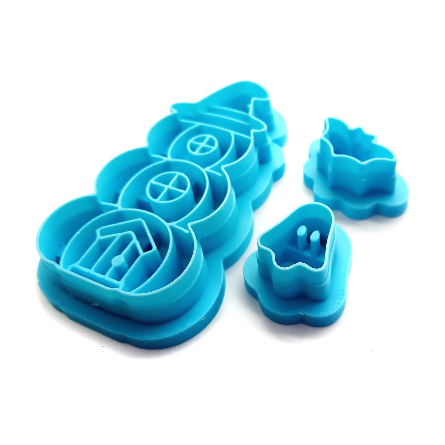 Pumpkin House with Bat & Ghost Clay Cutters, 3 pcs, Adorabilities