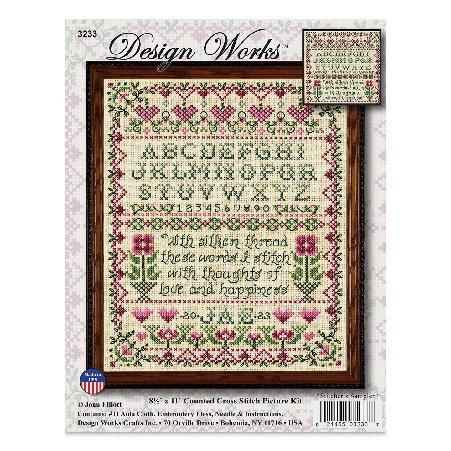 Design Works Counted Cross Stitch Kit - Stitcher Sampler, 8-1/2" x 11"