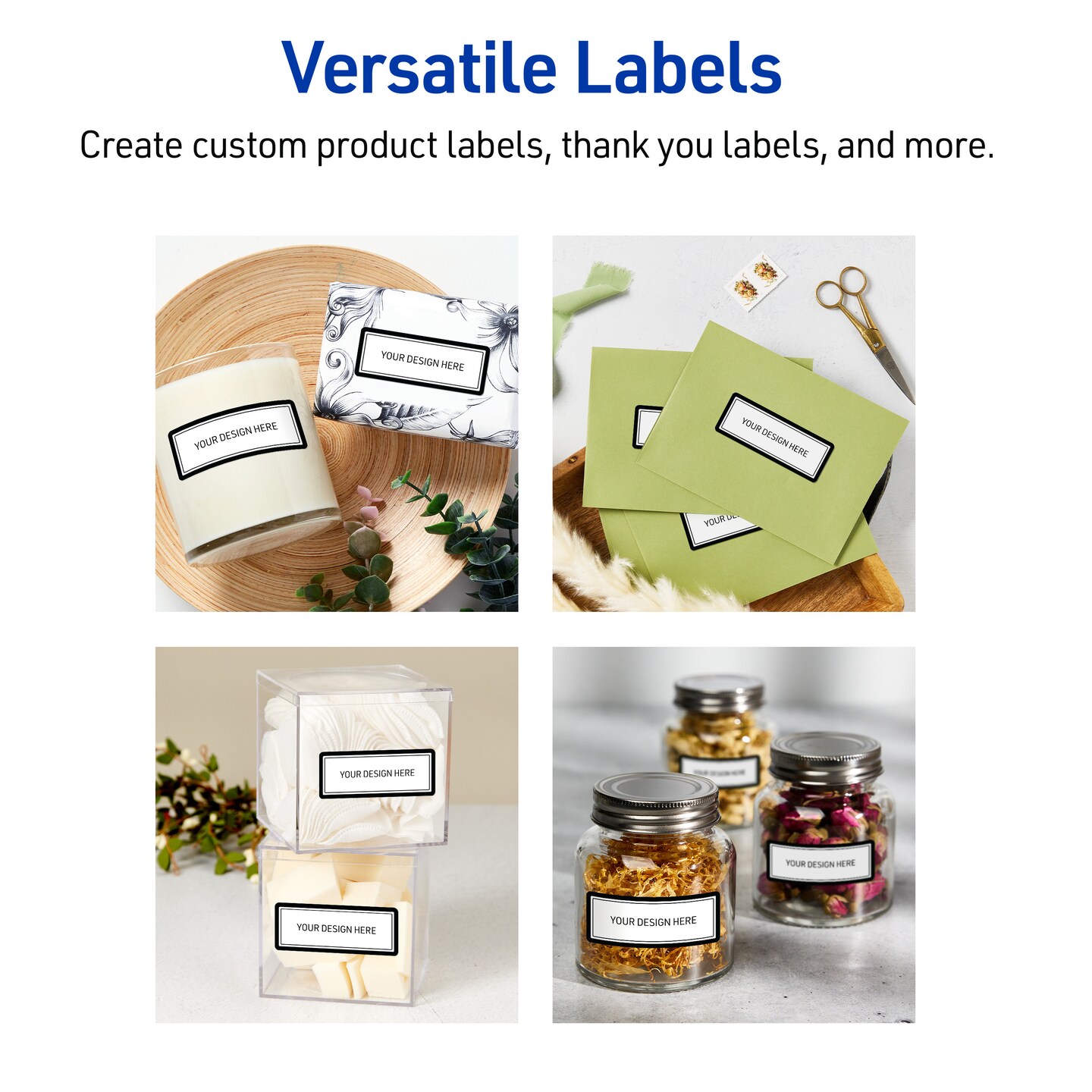 Avery&#xAE; Printable Rectangle Labels with Sure Feed&#xAE; Technology, Double Black Border Design, 1&#x22; x 2-5/8&#x22;, Glossy White Permanent Labels, Laser/Inkjet, 160 Total, Great for Address Labels