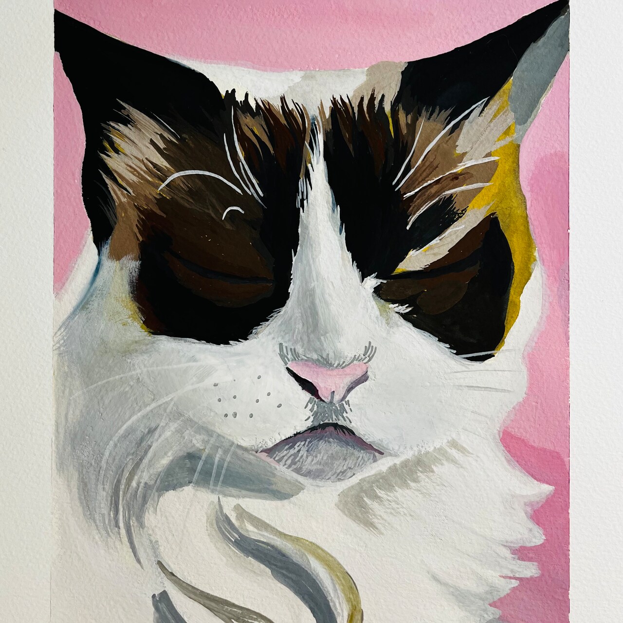 Pet Portrait Painting in Artist's Loft Gouache, Part II
