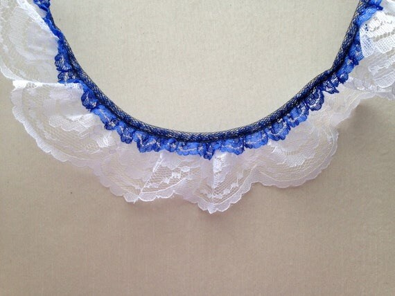 1&#x22; x 50 Yards Royal Blue Ruffled Lace Trim