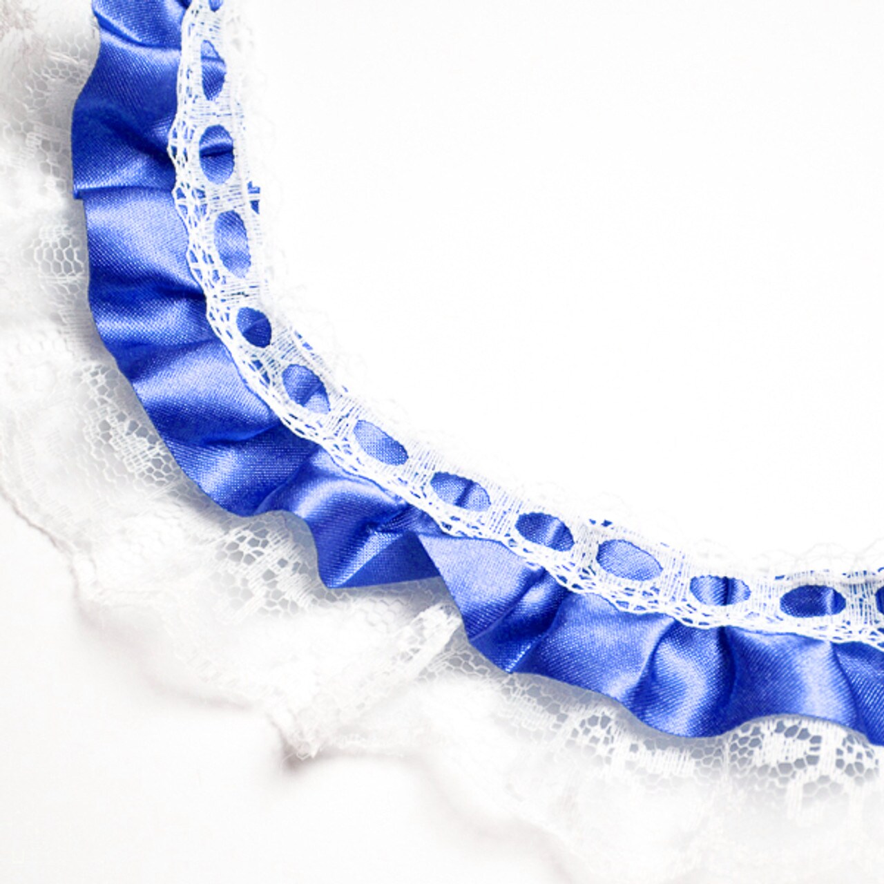 1&#x22; x 50 Yards Royal Blue Ruffled Lace Trim