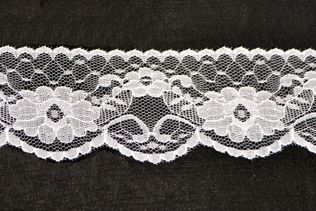 2.5&#x22; x 200 Yards White Flat Lace Trim Roll