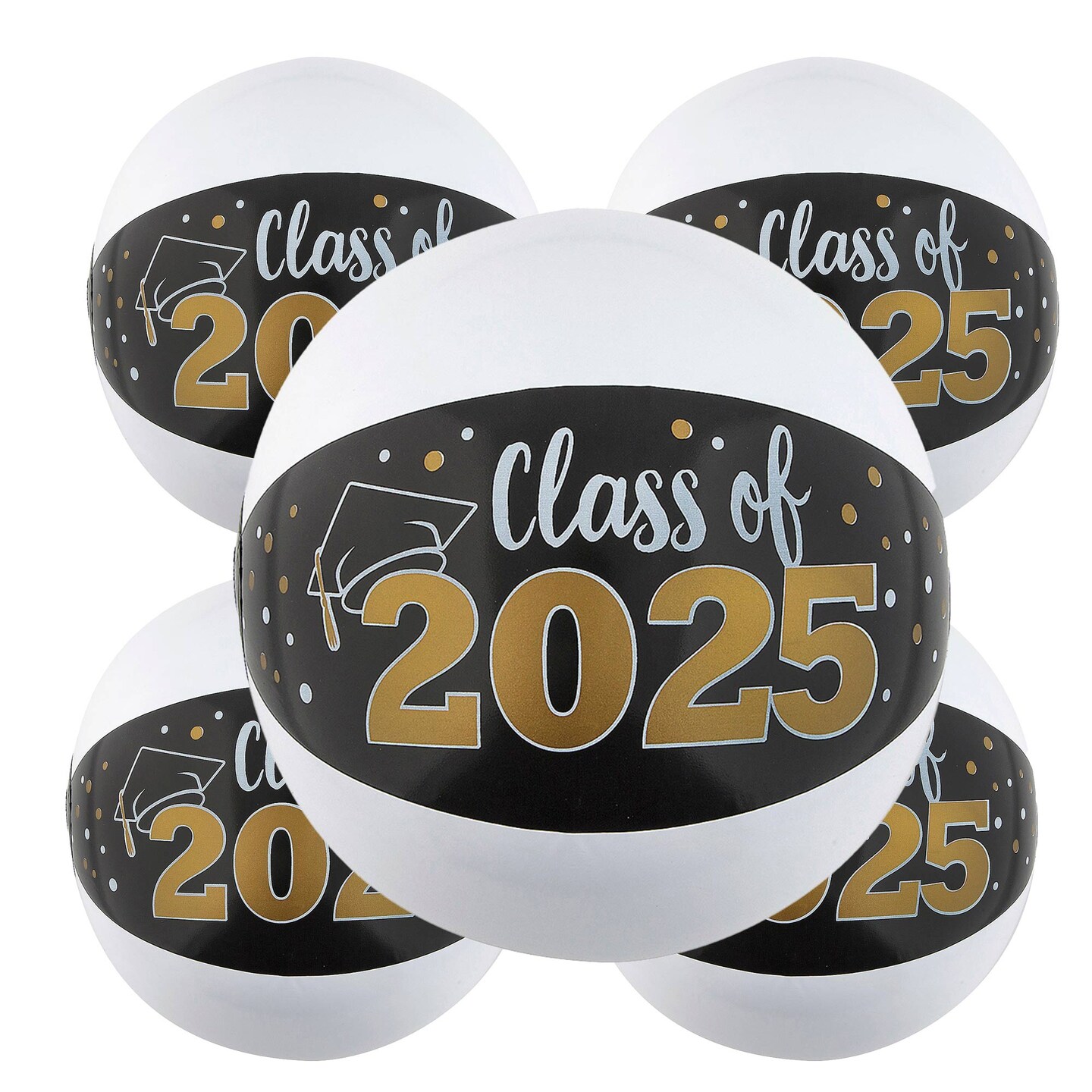 Inflatable 11&#x22; Medium Class of 2025 Vinyl Beach Balls 12ct