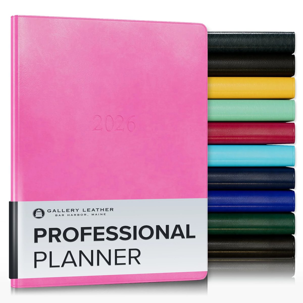 Gallery Leather Professional Weekly Monthly Planner 2026, Elegantly Bound Calendar Planner and Notebook with Stylish Gold-Gilded Page Edges, 12 Months - 9 x 7 "