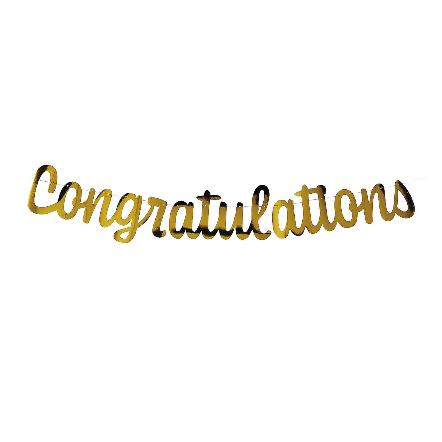 7ft Gold Congratulations Ready to Hang Garland Decoration
