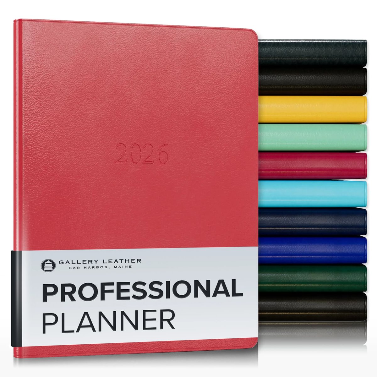 Gallery Leather Professional Weekly Monthly Planner 2026, Elegantly Bound Calendar Planner and Notebook with Stylish Gold-Gilded Page Edges, 12 Months - 9 x 7 "