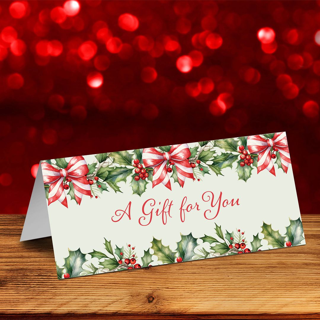 Great Papers! Holly &#x26; Holiday Bow Gift/Money Card Holders with Envelopes, 6.5&#x22; x 11&#x22;, 12 Count