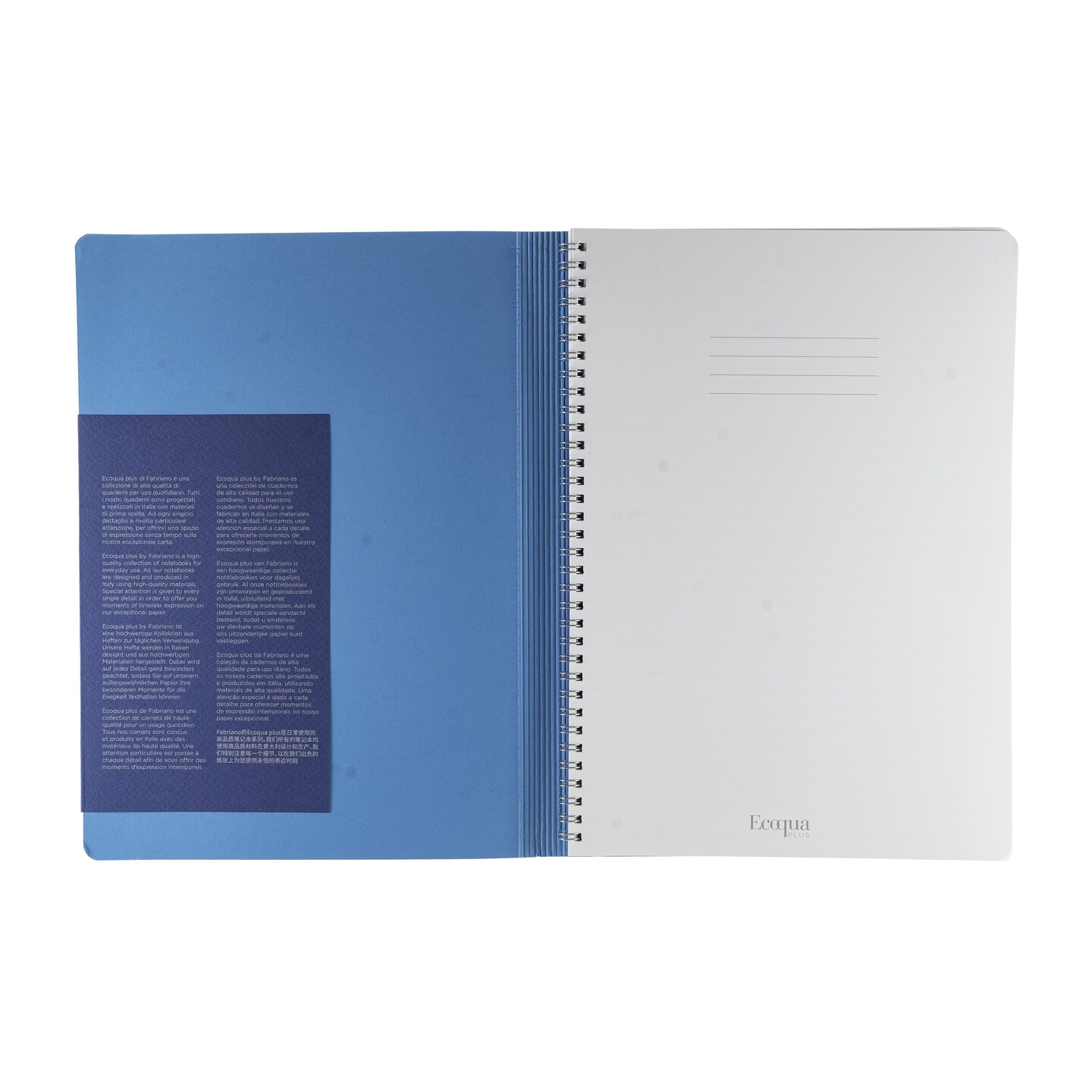 Fabriano Ecoqua Plus Hidden Spiral-Bound Notebook, 8.3" x 11.7", A4