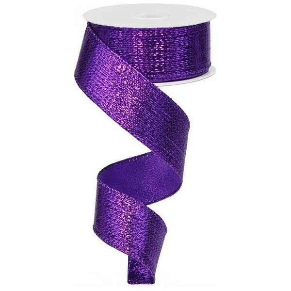 1.5&#x22; Metallic Lame Ribbon: Purple (10 Yards)