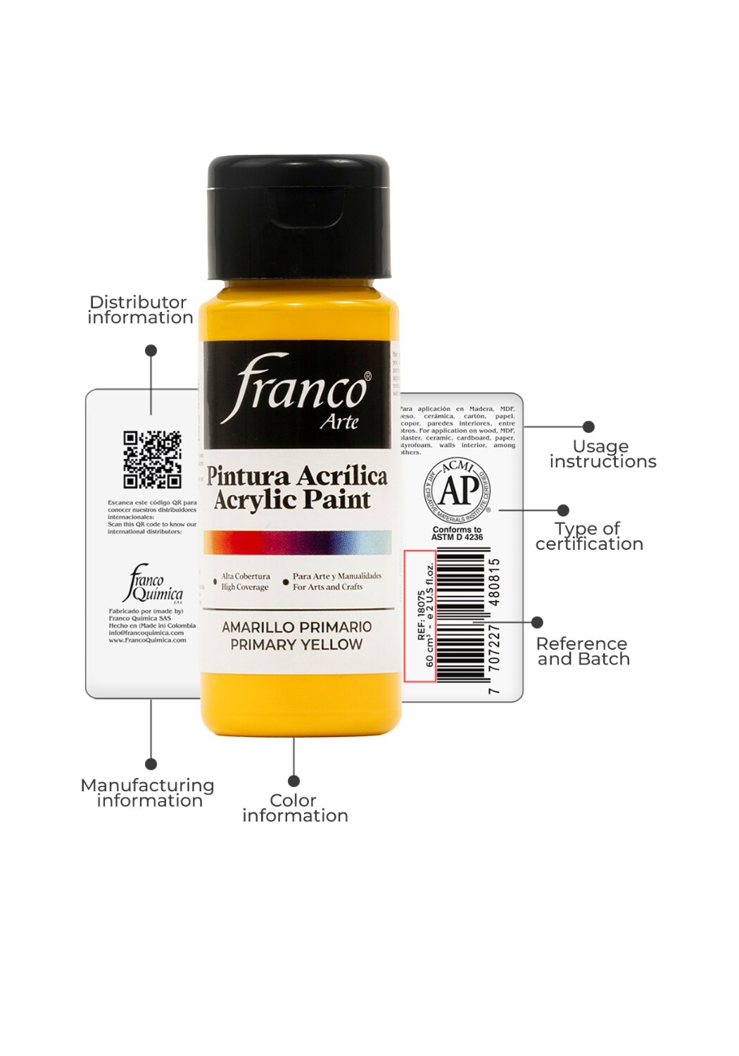 18004 Acrylic Paint 2 U.S fl oz / Primary Yellow
