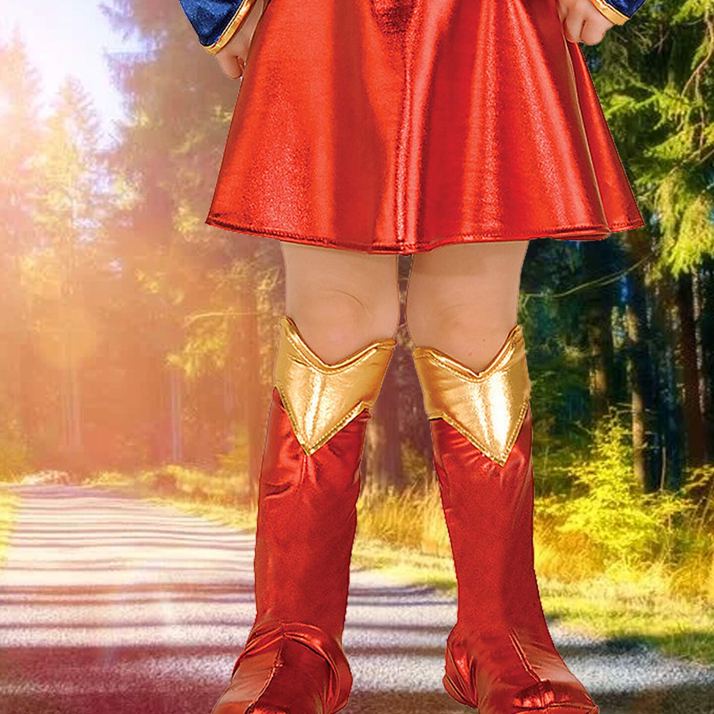 Toddler Deluxe Supergirl Costume with Cape Belt and Boot Covers Included