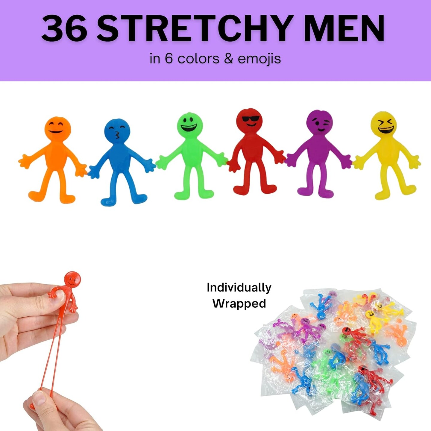 4E's Novelty 108 Pcs Prizes, 36 Of Each, Punch Balloons, Mini Coil Spring, Stretchy Bendable Man, Birthday Party Favor Sets for Kids, Sensory Fidget Treasure Chest Prize Box Toys for Classroom