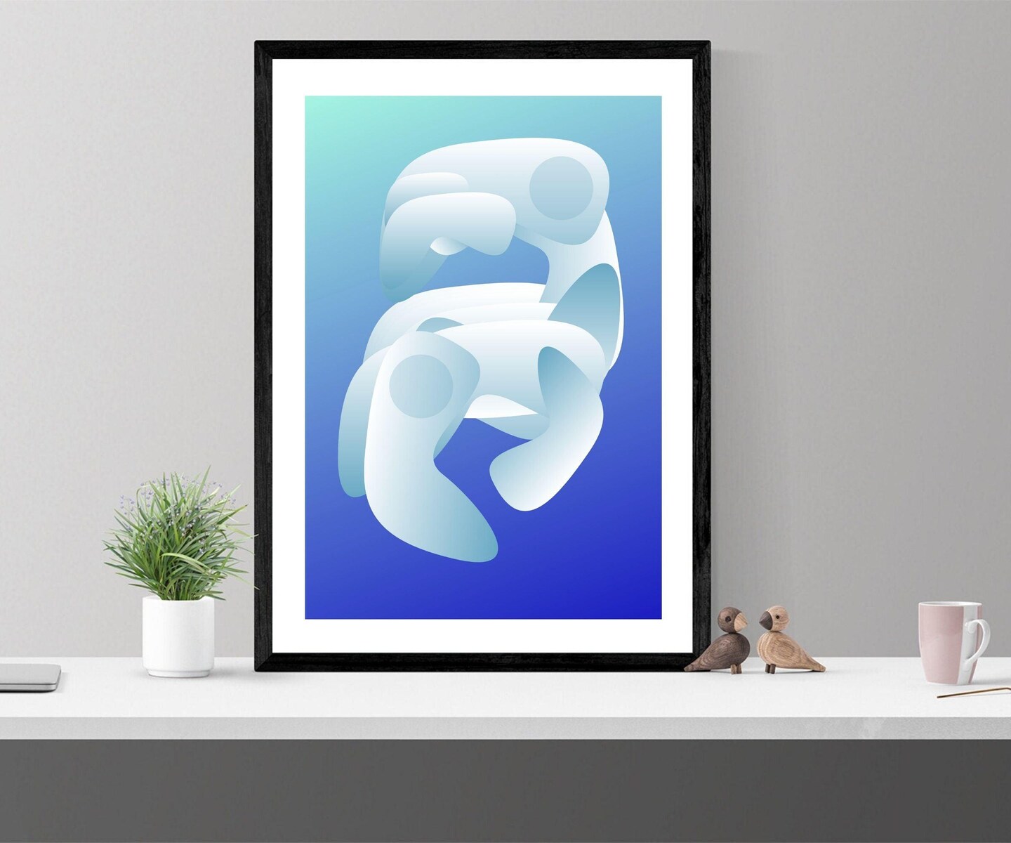 Abstract Artwork Gray Wall Art Wall Decor J Classic Framed Canvas Prints Artwork