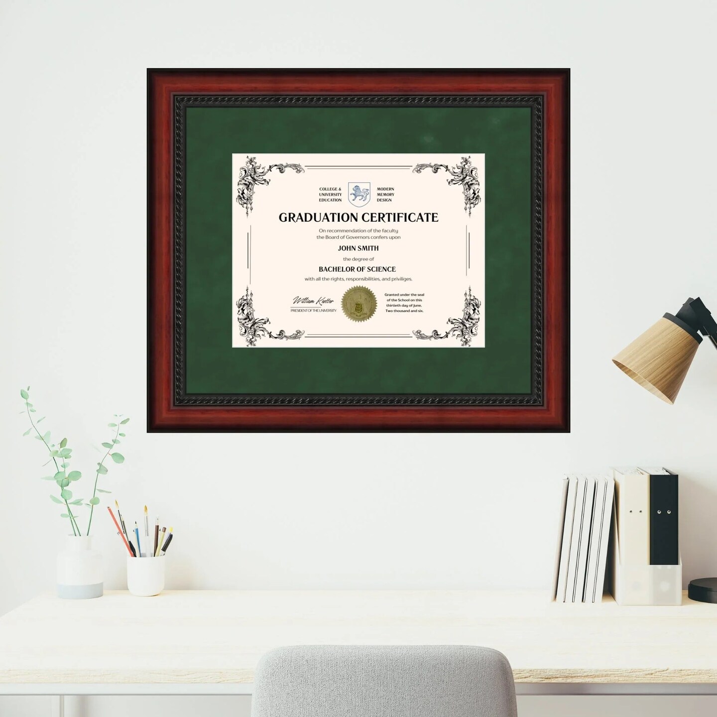 University of North Texas 11x14 Diploma Frame for 8.5x11 Certificate Green