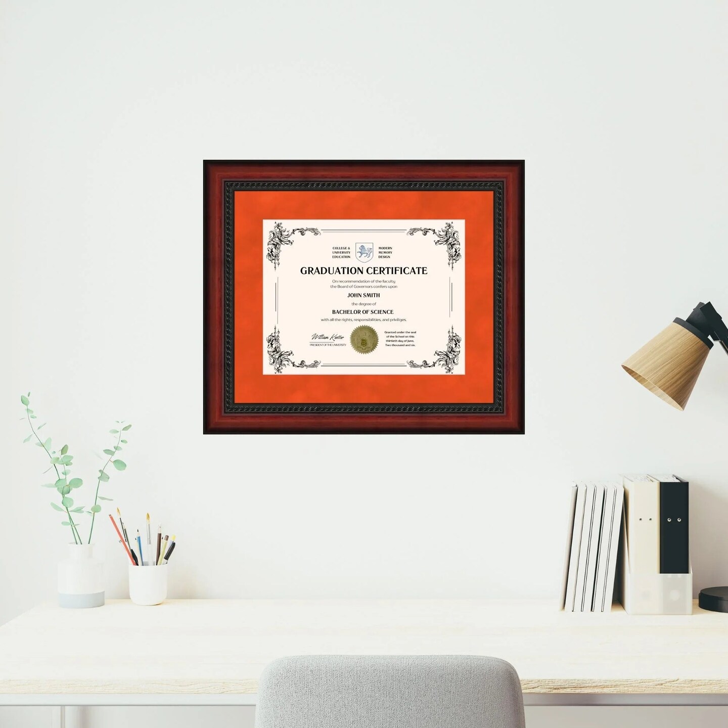 University of Texas 11x14 Diploma Frame for 8.5x11 Certificate Orange