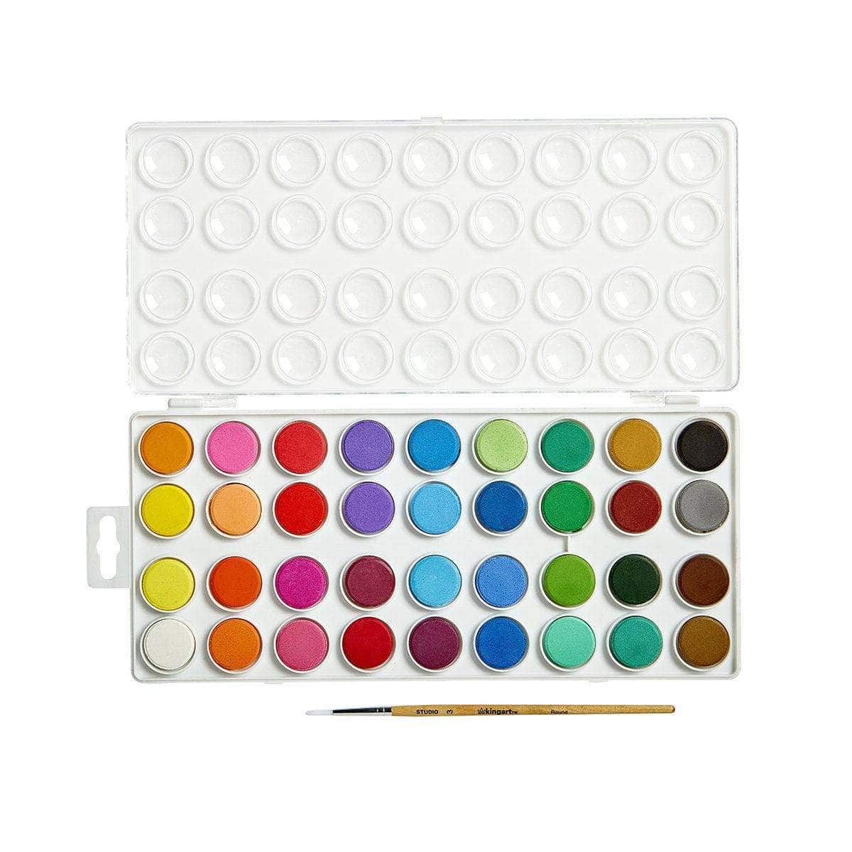 KINGART&#xAE; Watercolor Pan Set, 36 Unique Colors &#x26; Paint Brush
