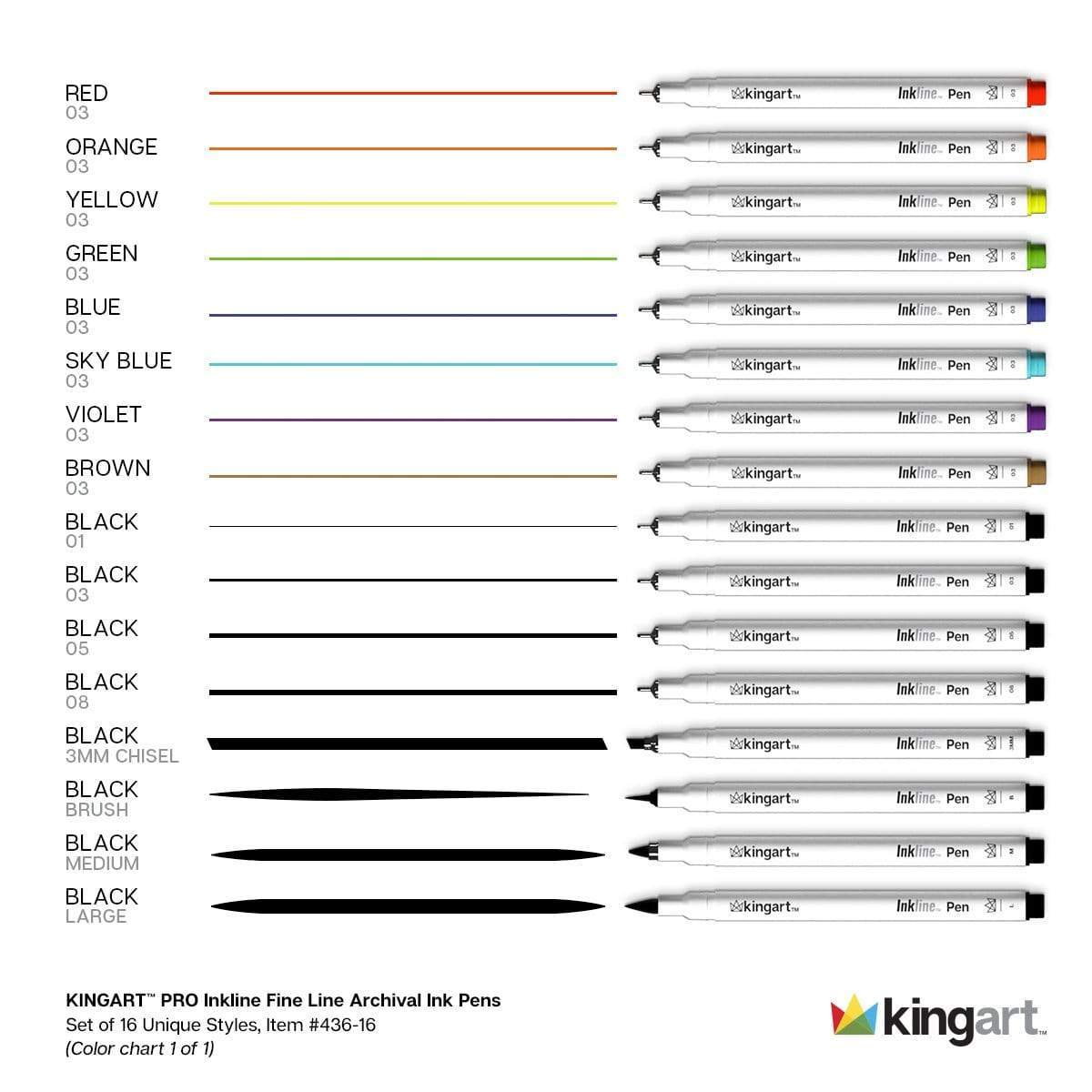 Inkline&#x2122; Fine Line Pens 16 pc
