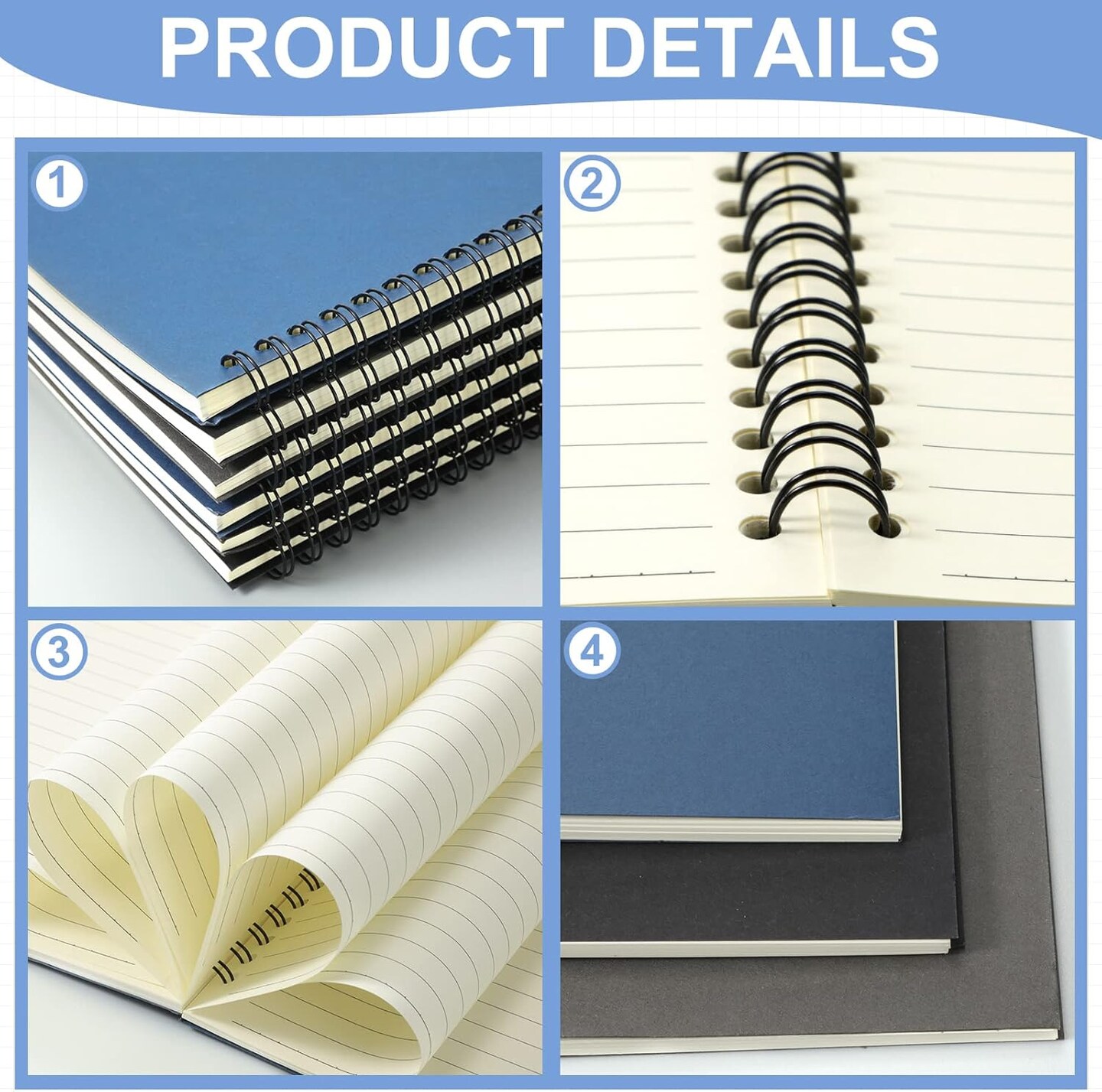 18 Packs Spiral Notebook Journals A5 Notebook 50 Sheets Thick Paper and Kraft Hardcover Ruled for Office Supplies
