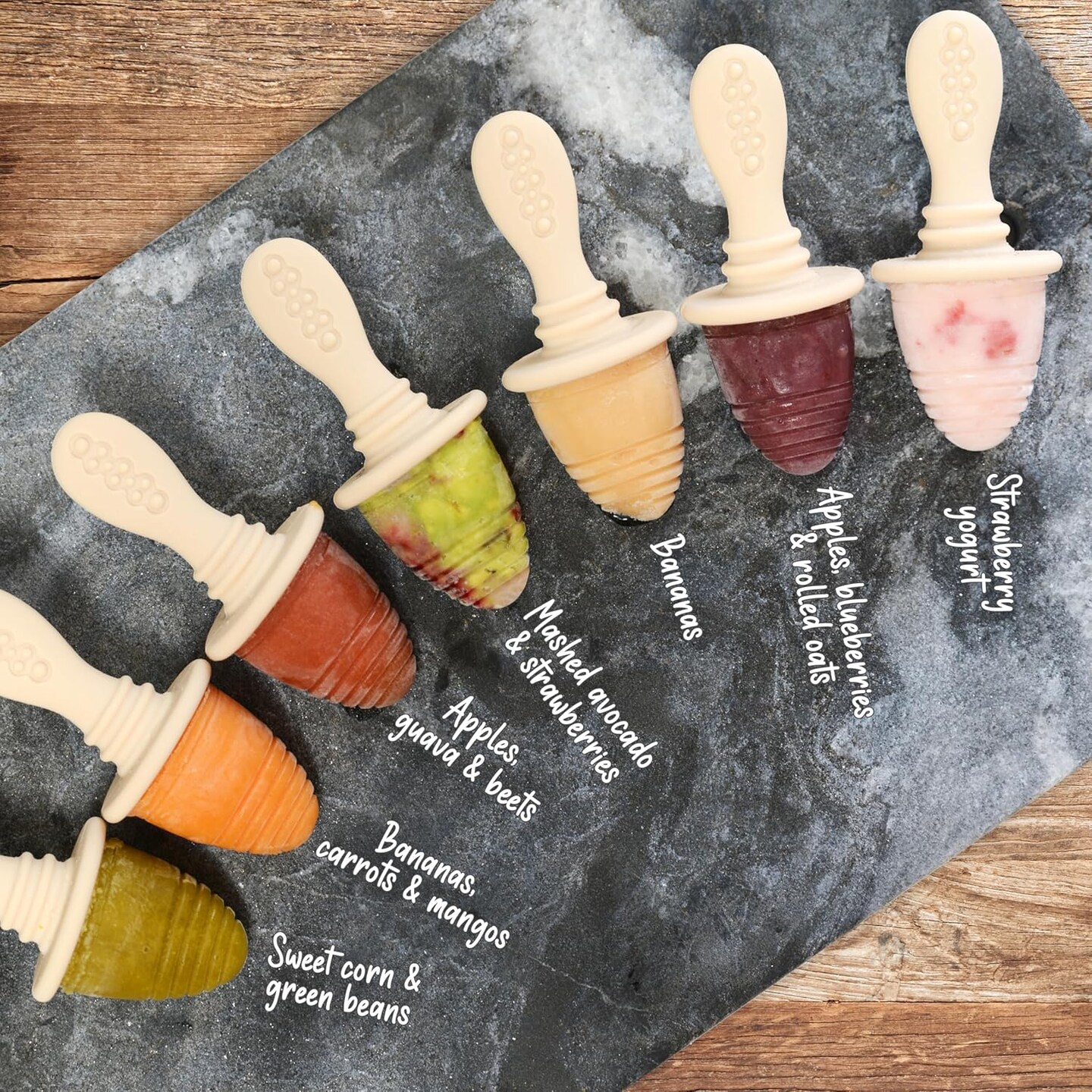 Silicone Petite Pops - Baby Popsicle Mold - BPA Free - Dishwasher Safe - 4 months+ (Sage Green Teether Pops)