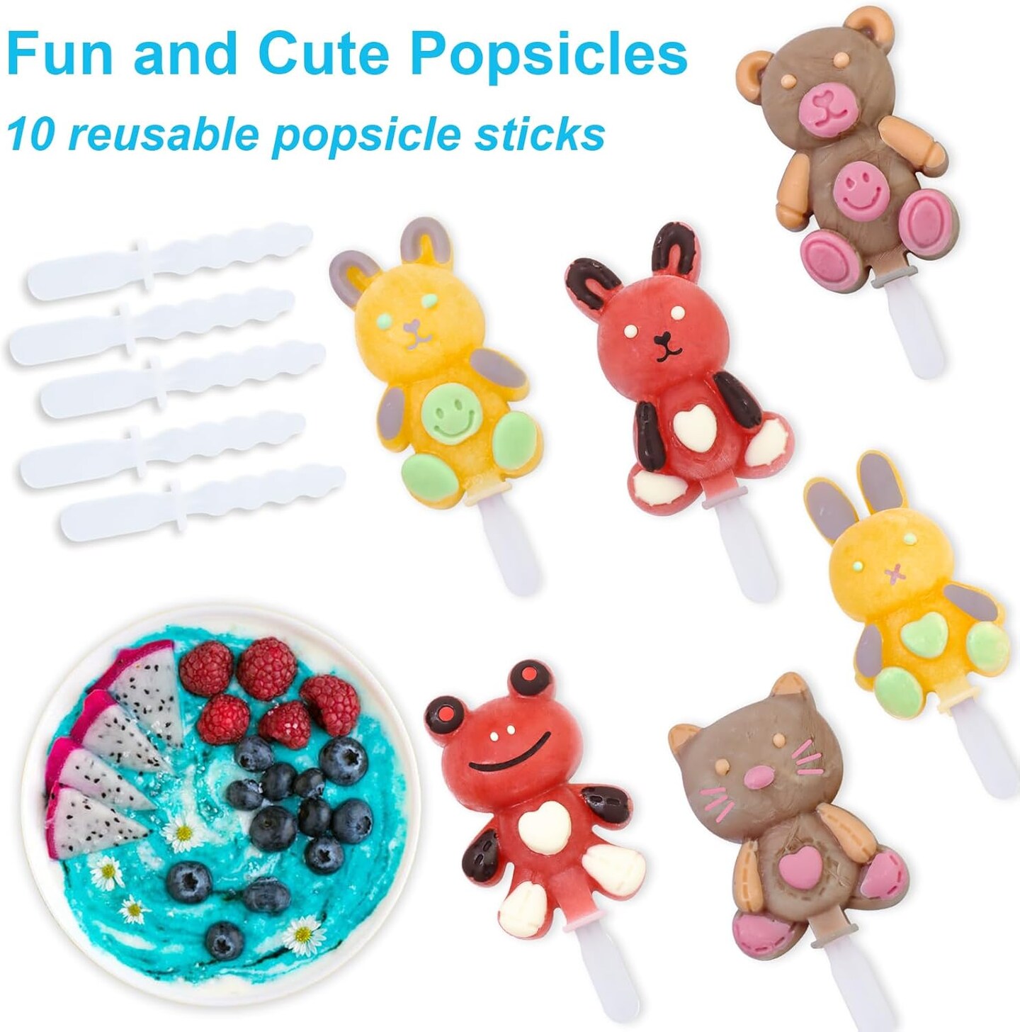 Silicone Popsicle Molds for Kids and Toddlers, BPA Free, Mini Baby Ice Pop Mold, Ice Cream Mold with Reusable Sticks, Popsicle Maker Mold Set Easy