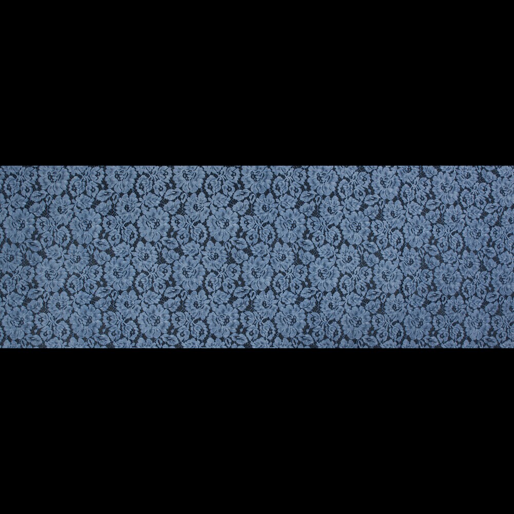 1 Yard Pad Dyed Cotton Lace Sky Blue Floral Fabric 59&#x22; Wide