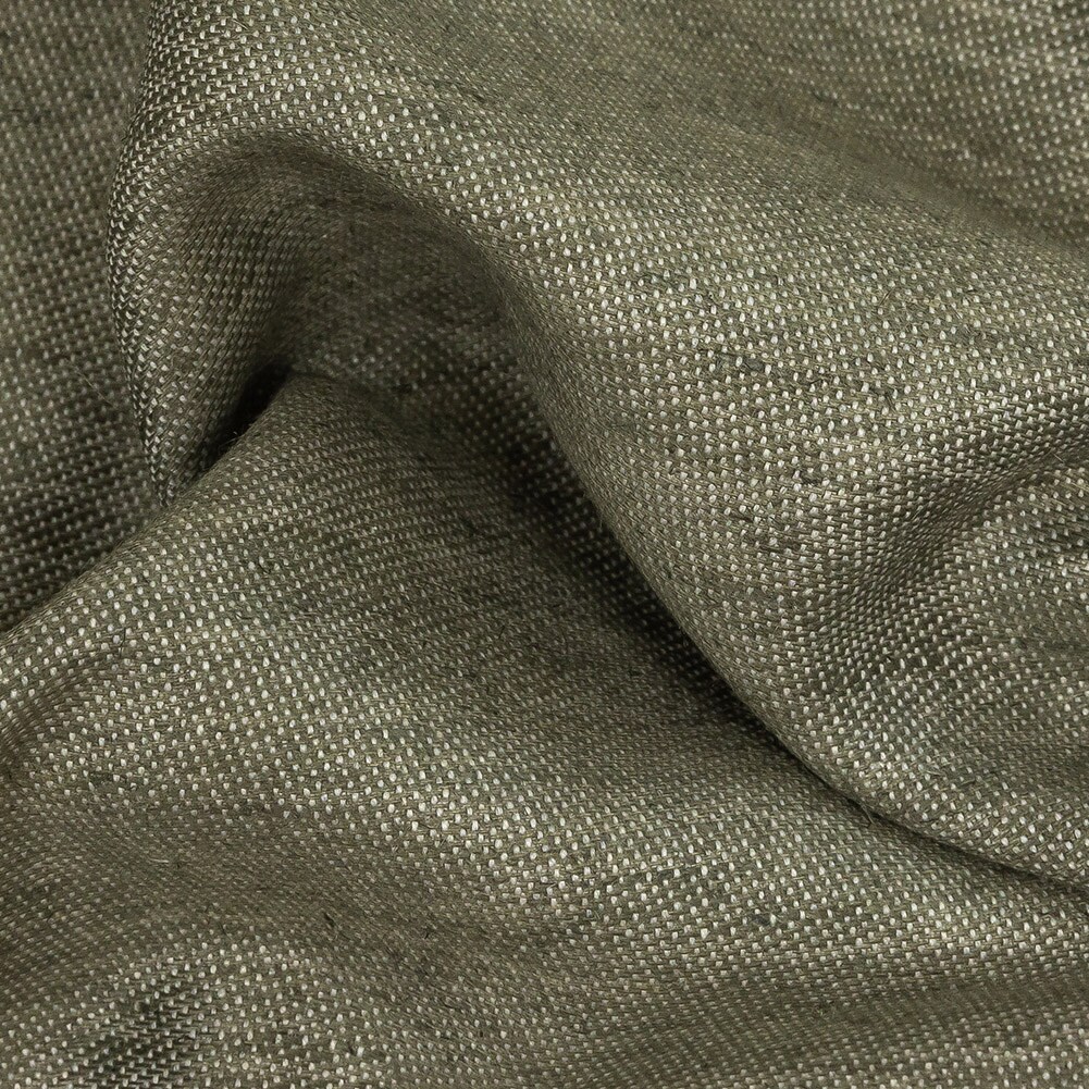 1 Yard Heathered Olive Cotton Tencel Linen Blended Woven Fabric