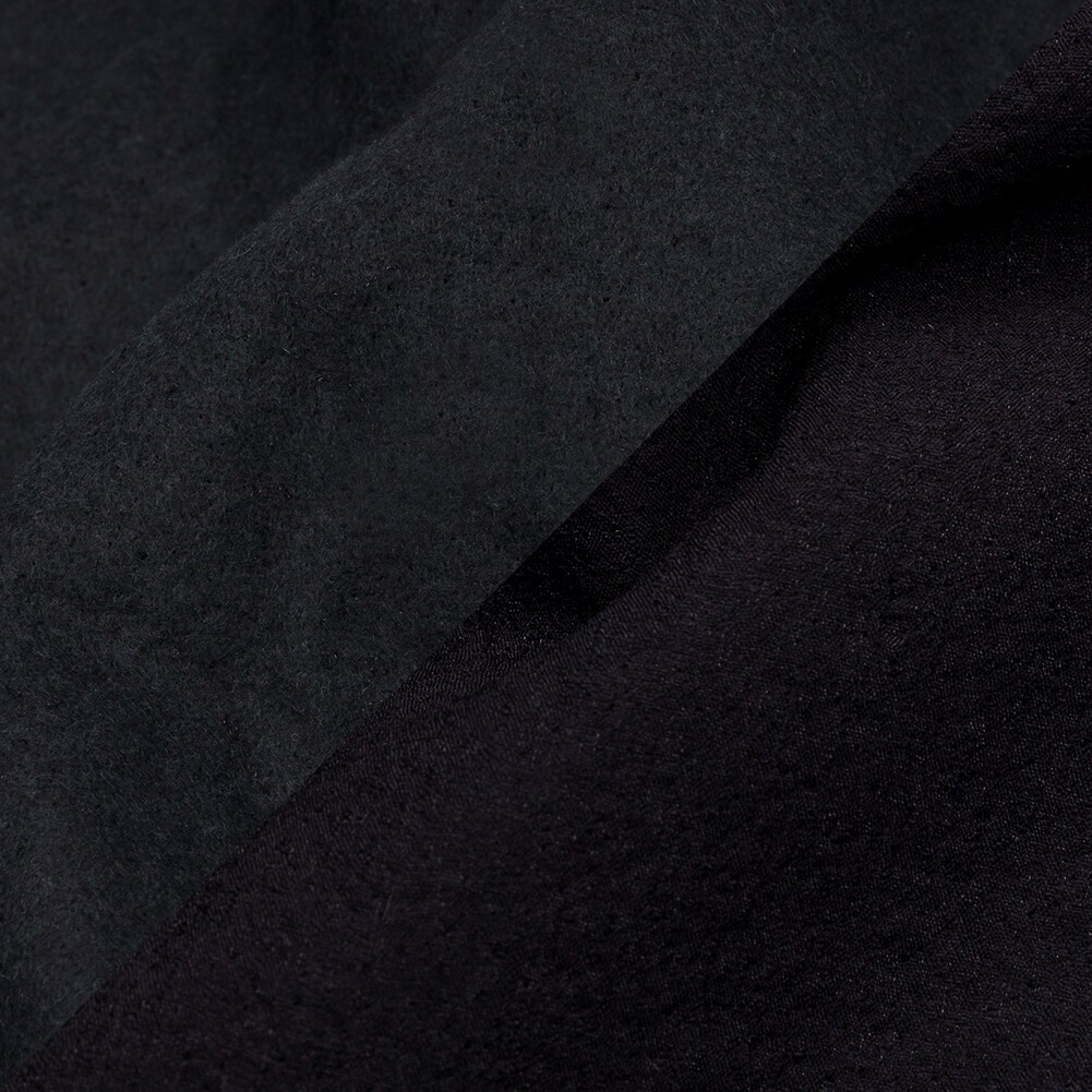 1 Yard Navy Textured Polyester Woven Bonded to Gray Brushed Cotton Coating