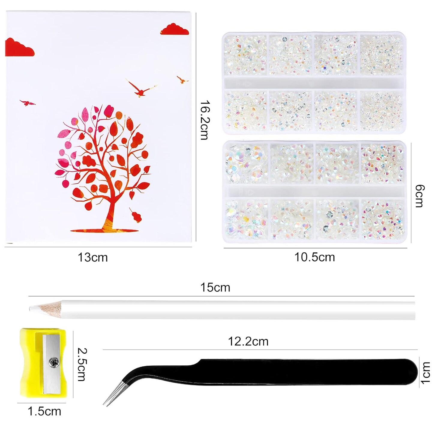 10400PCS Transparent AB Flatback Rhinestones with Tools