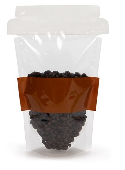 Coffee Cup Shaped Pouch w/ Zipper 6" x 3 1/2" x 9" 25 pack SP7CZ