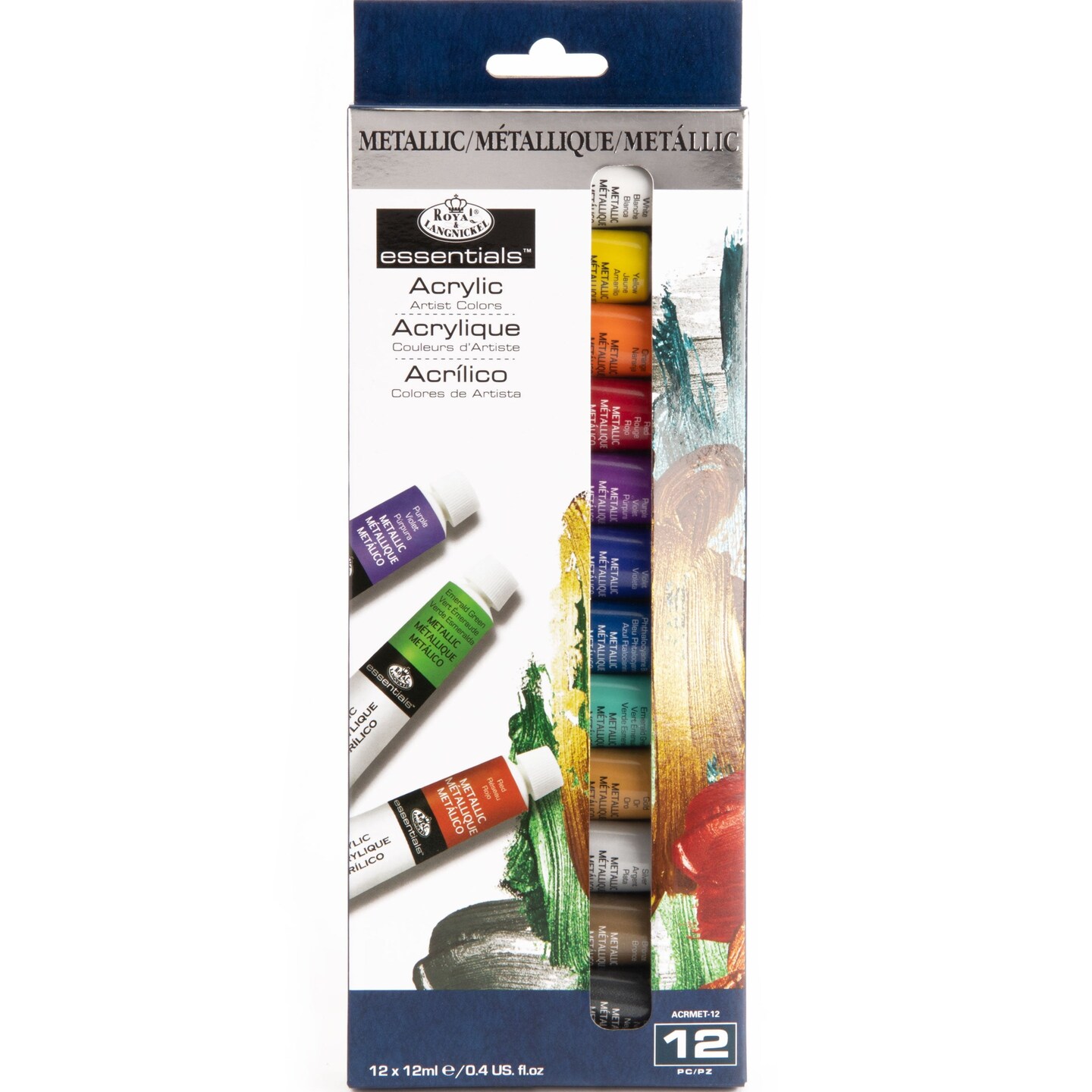 ACRMET-12 | Essentials&#x2122; 12pc Metallic Acrylic Paint Pack