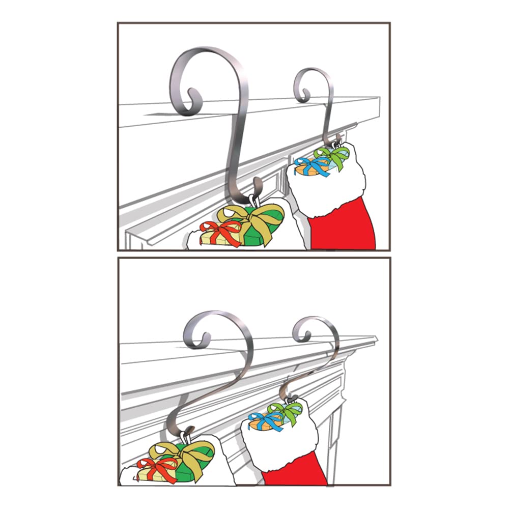 Haute Decor Stocking Scrolls 4-Pack Stocking Hanger Set