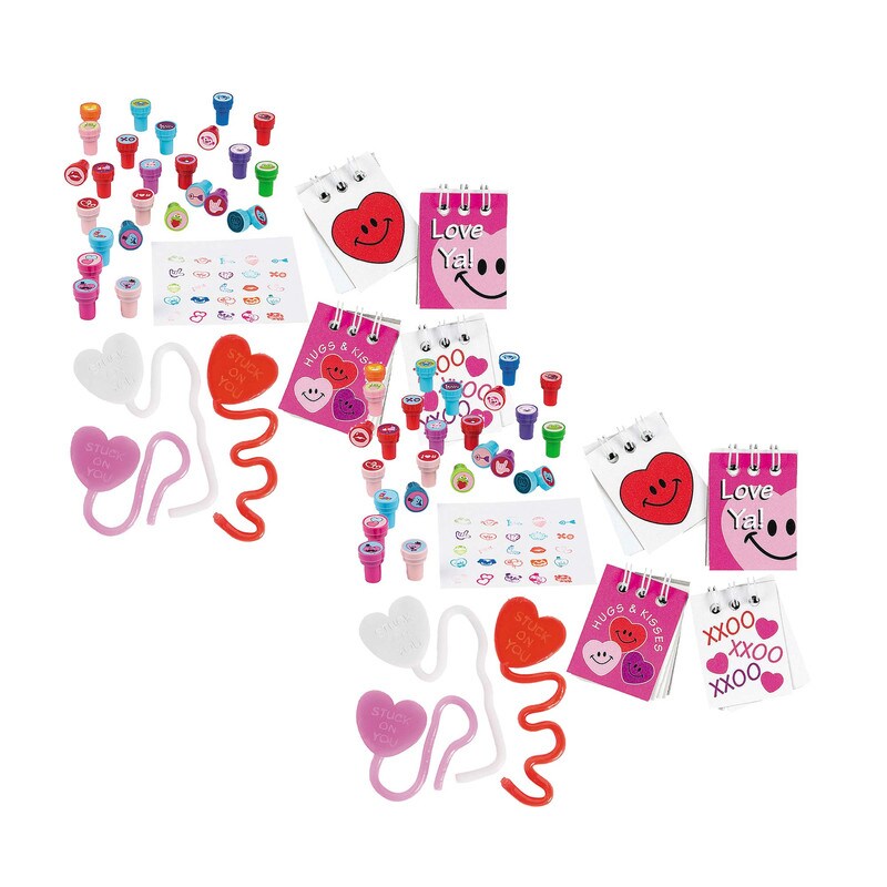 Bulk Value Valentine&#x2019;s Day Novelty Toy Handout Kit 170 Pc