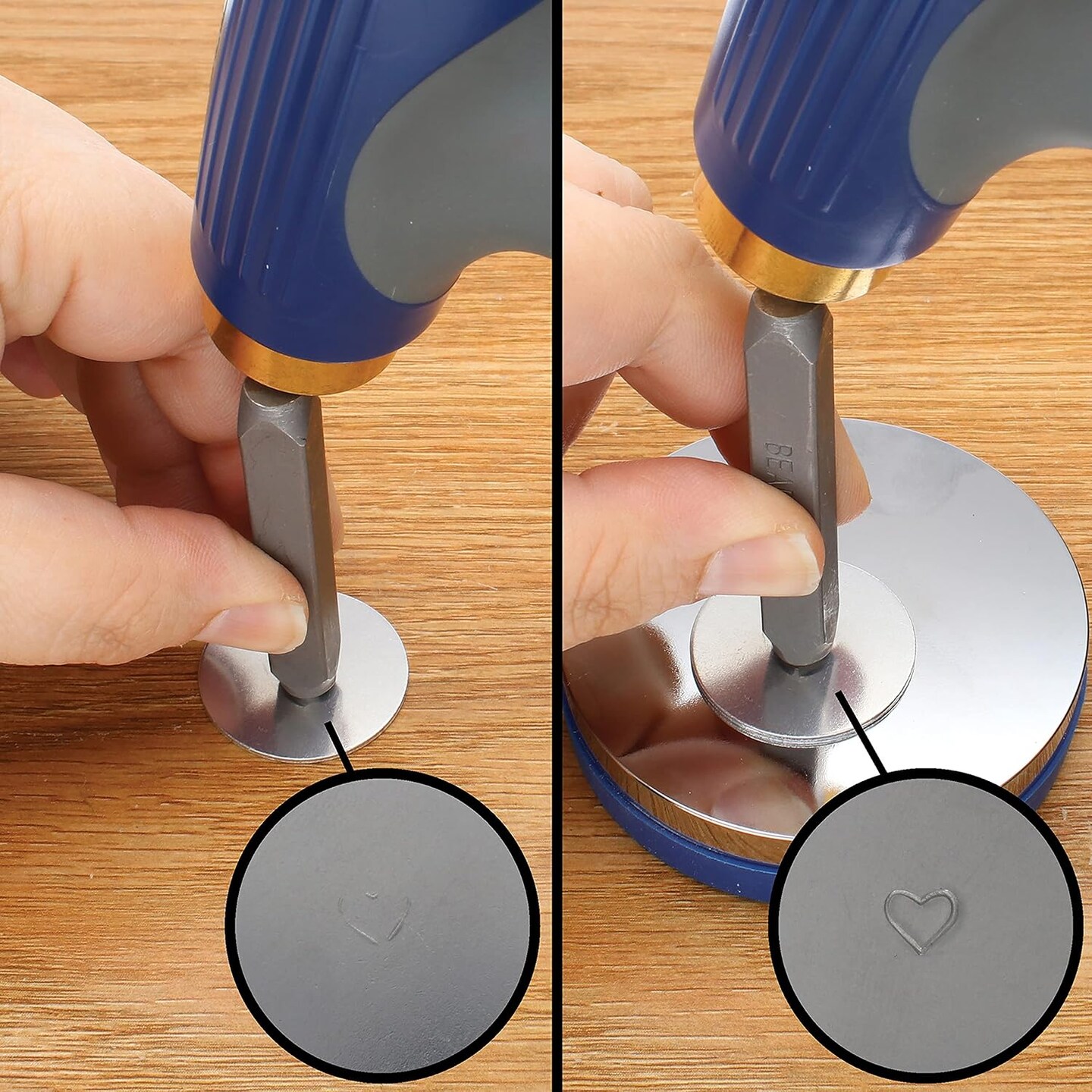 The Beadsmith Steel Bench Block – Metal Elements - Chrome Plated Mirror Finish - Soft Plastic Base to Reduce Noise & Rebound Force - Metal Bench Block for Jewelry & Stamping - 3” diameter, 3/4” high