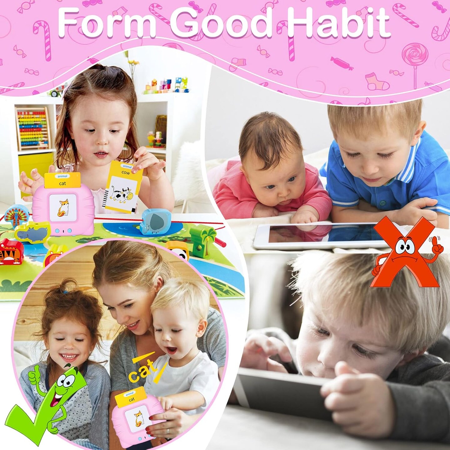 510 Talking Flash Cards for Toddlers 2-4 Years