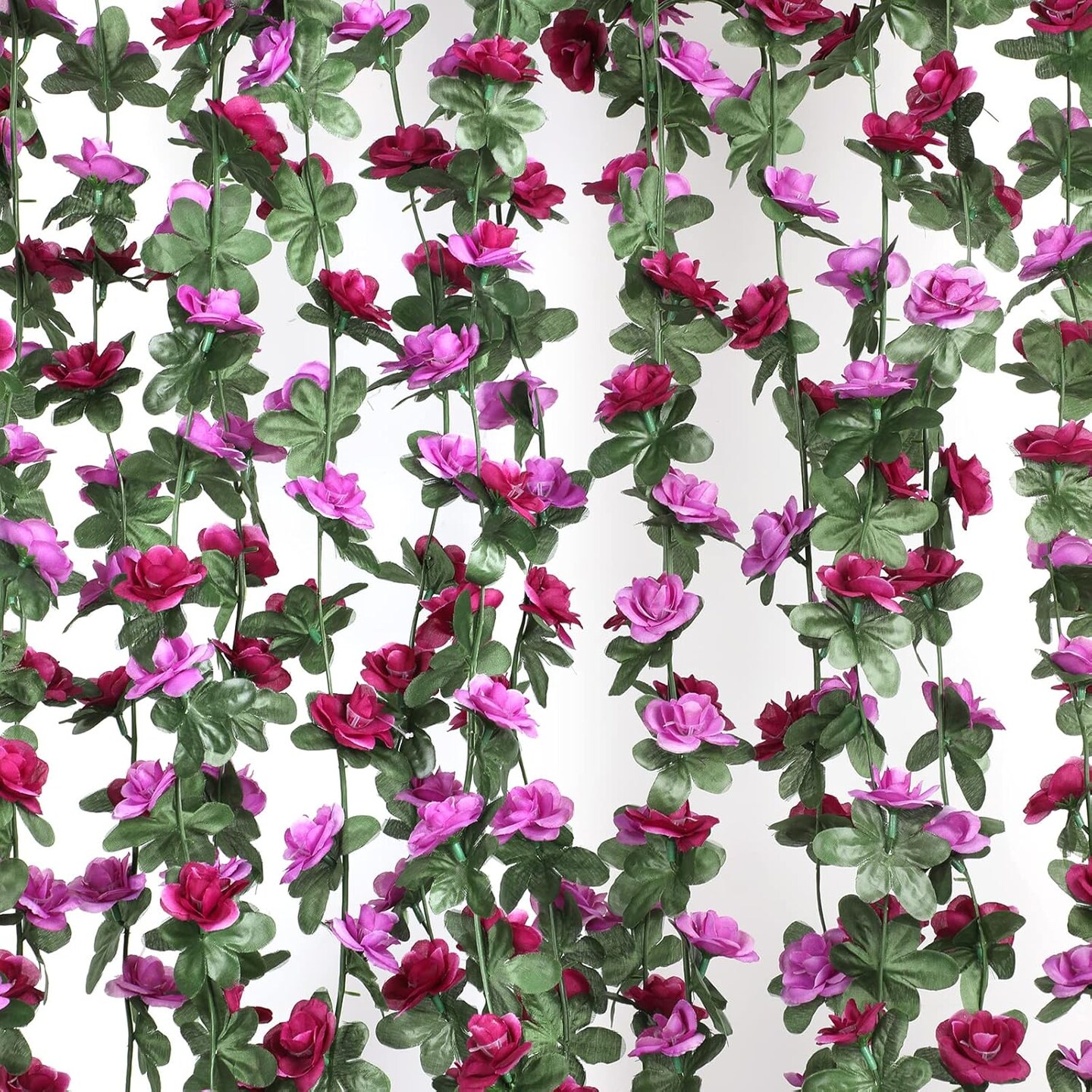 Flower Garland - 5 Strand 41Ft Rose Vines for Bedroom (Purple)