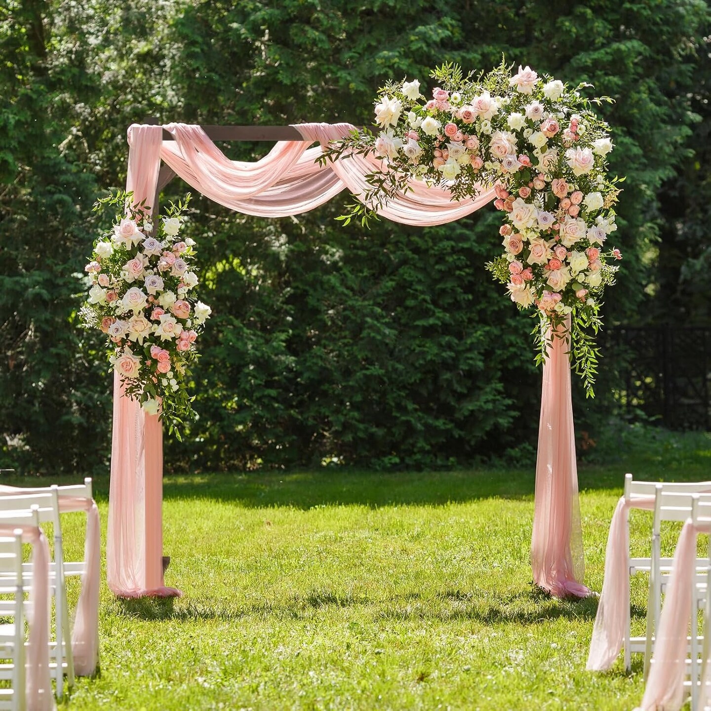 7.2FT Wooden Wedding Arch Rustic Square Arbor
