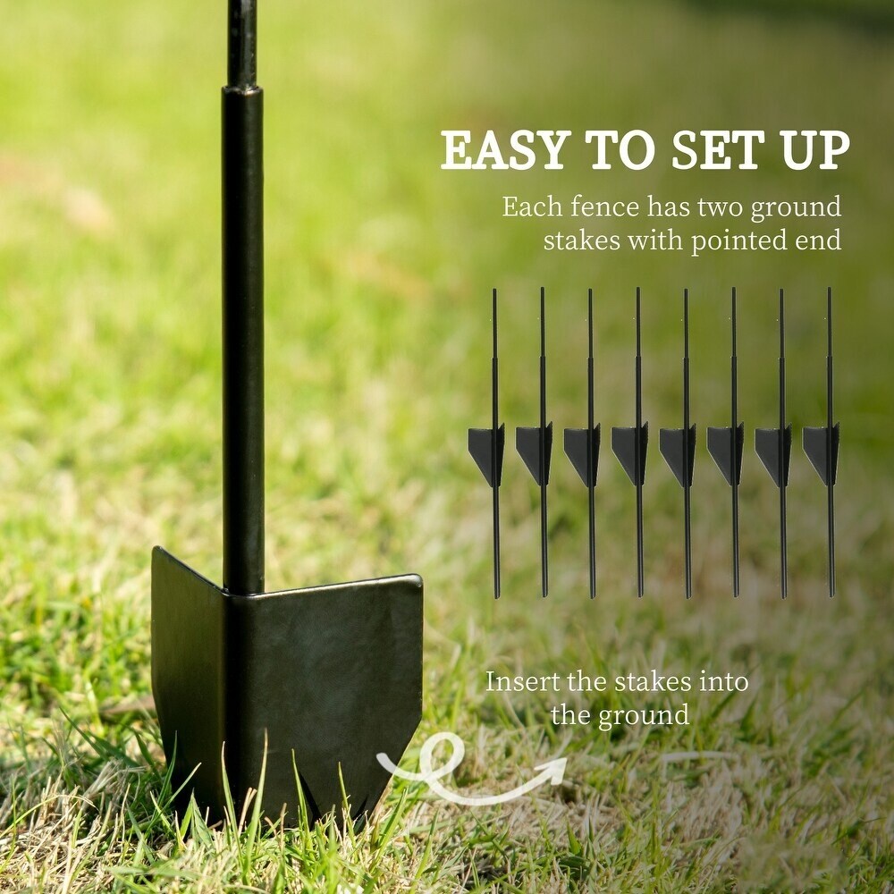 4-Pack Metal Garden Fence Panels 11.5&#x27; Rust-Resistant