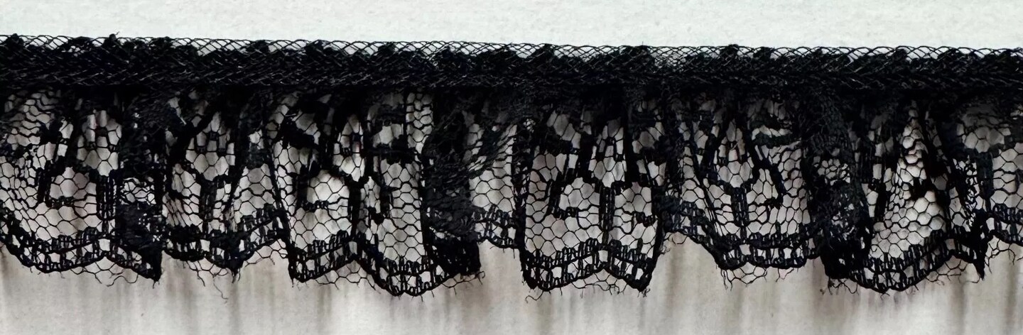 1&#x22; Ruffled Gathered Lace Trimming - 12 Continuous Yards! - Color Options!