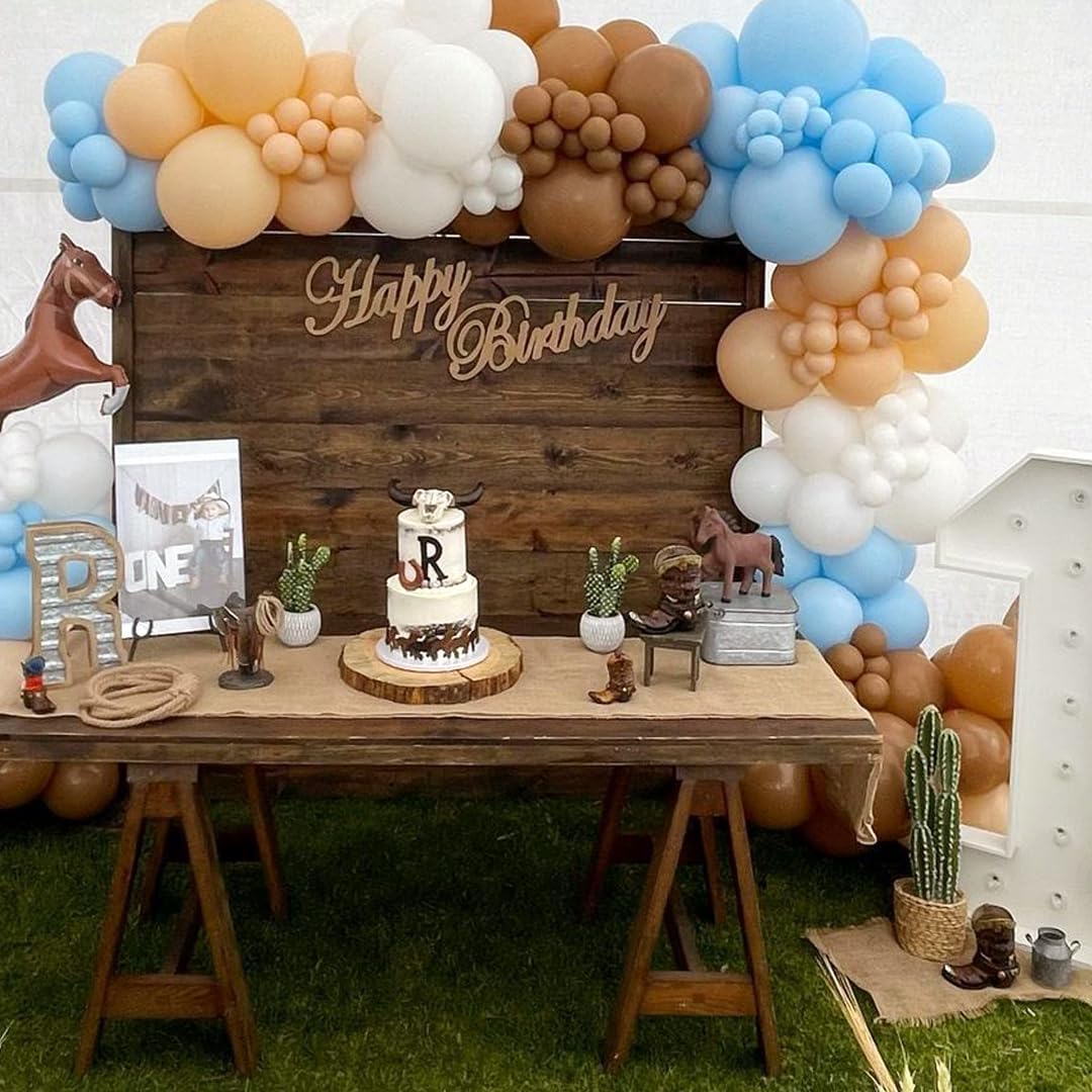 50pcs 12 Inch Brown Blue White Blush Latex Balloons