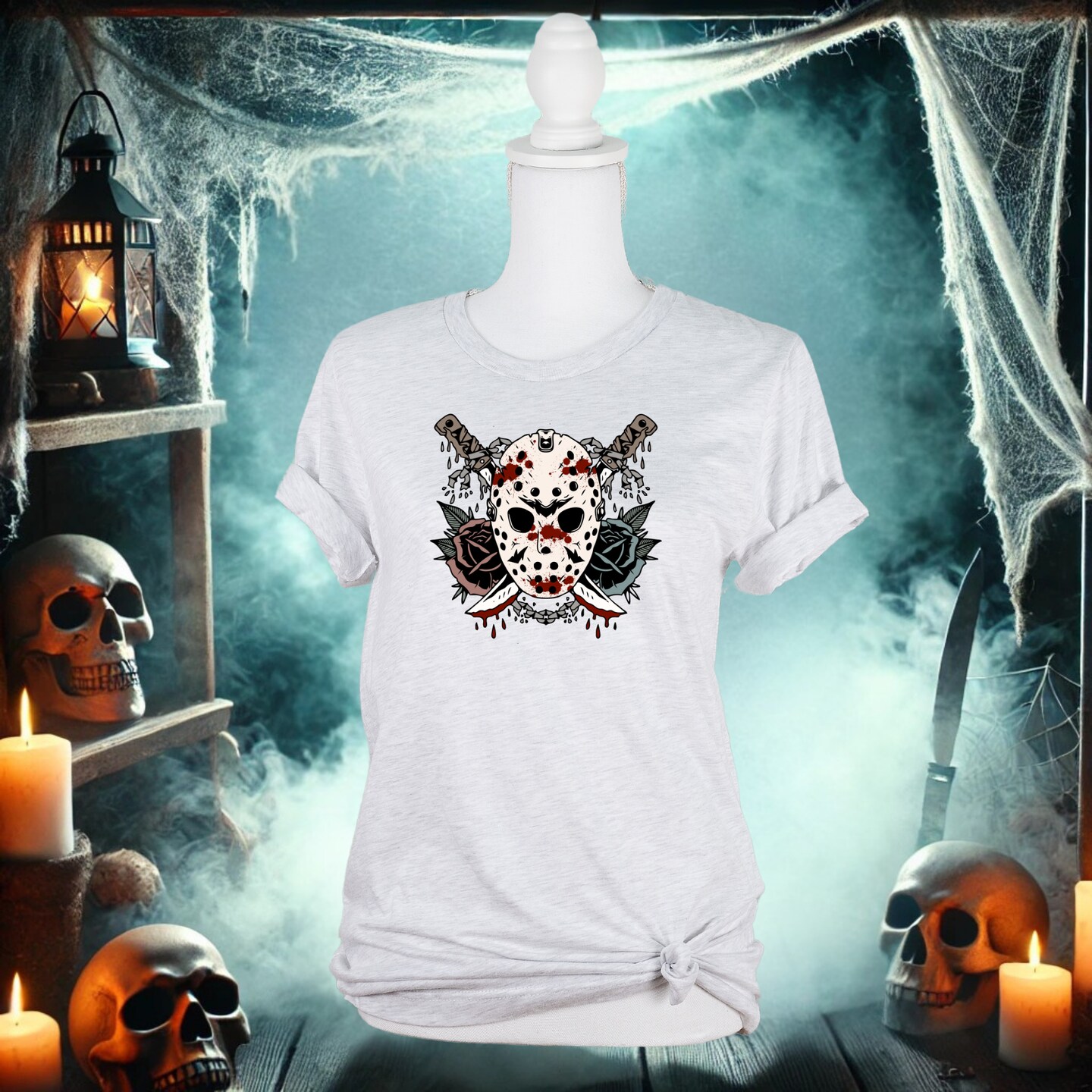 Friday the 13th Horror Shirt | Jason Voorhees Bleached T-Shirt | Horror Movie Tee | Slasher Fan Shirt | Spooky Graphic Tee product 3