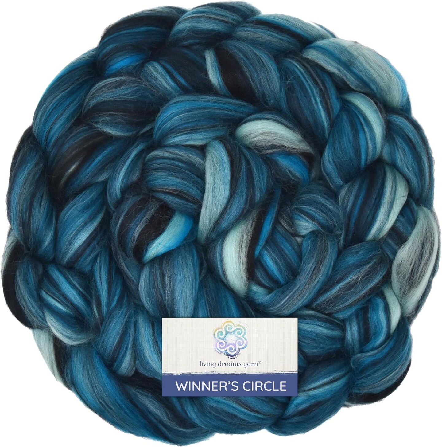 100% Superfine Merino Fiber: Winner&#x27;s Circle. Soft Combed Top Roving Color Blend for Spinning, Felting, Weaving