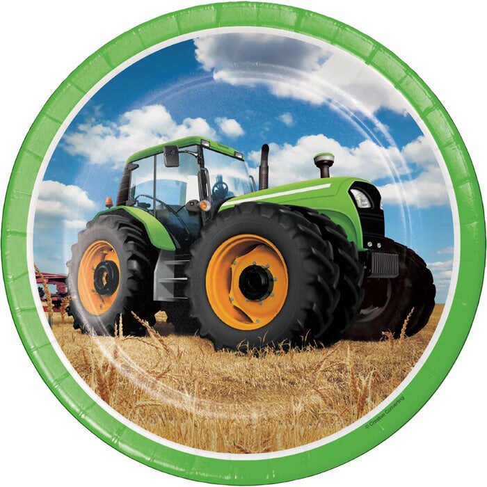 Tractor Time Paper Plates (8/Pkg)