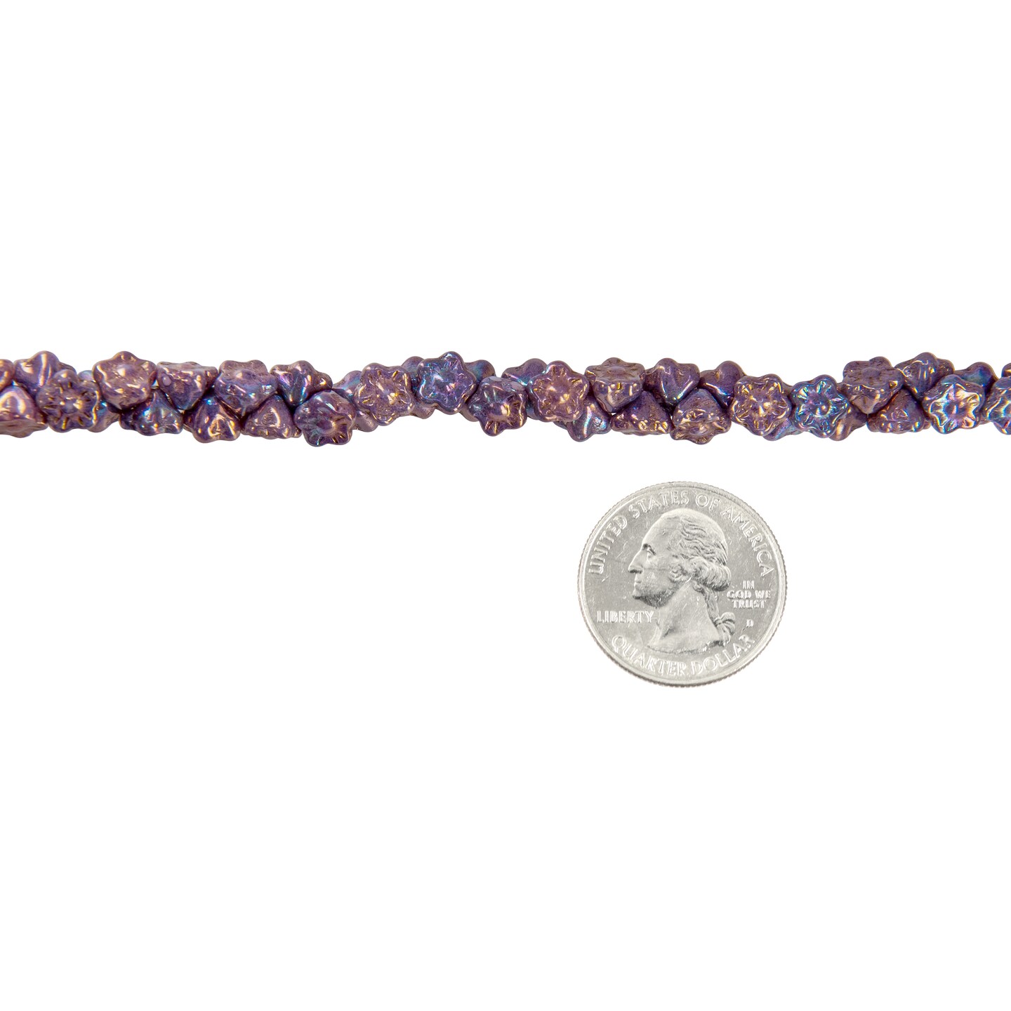 7mm Pink Lavender Golden Button Style Flower Beads Apx 48-50 Beads GB-BB05