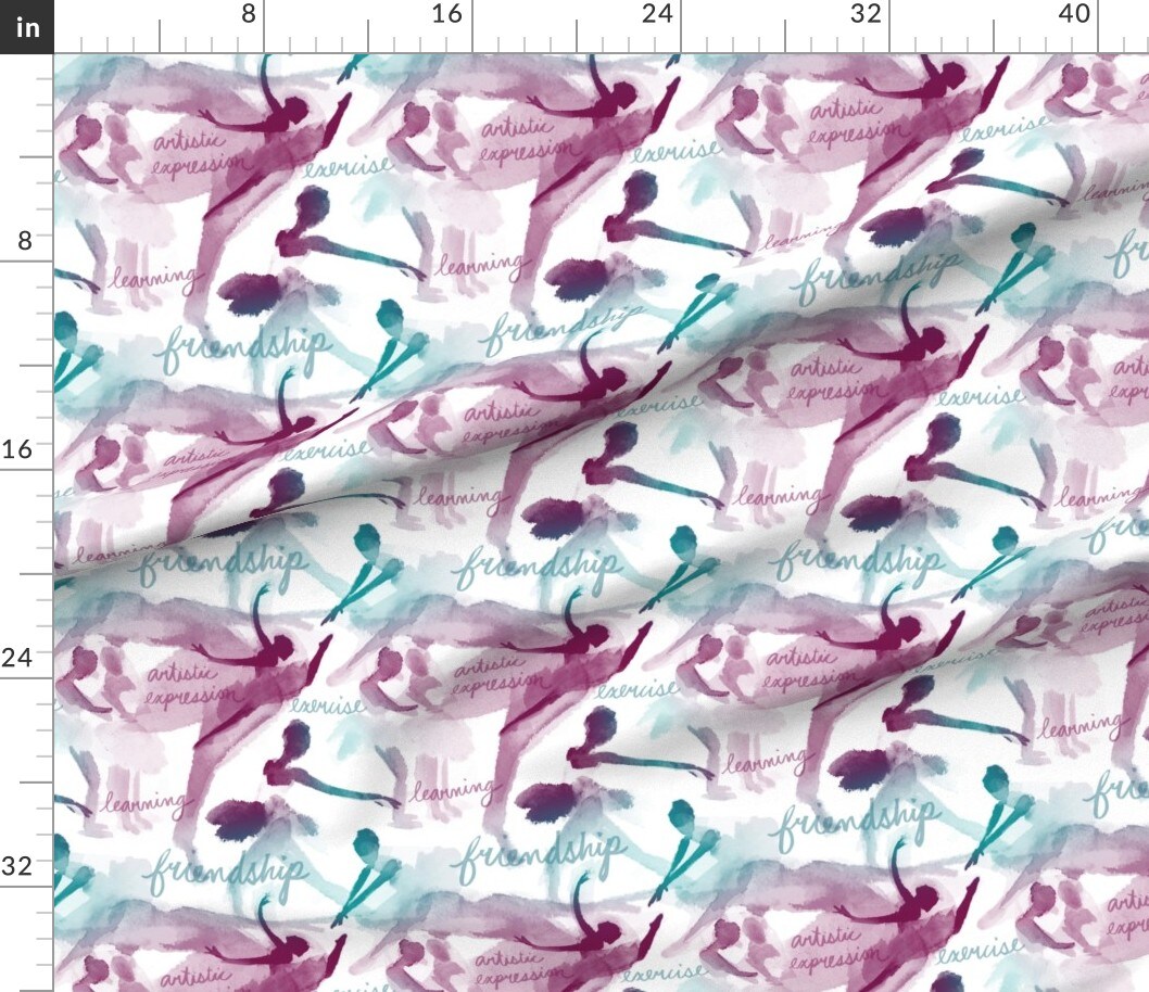 Ballet Class Dance School Artistic Girls Custom Printed Fabric by Spoonflower Various Fabrics by the Yard or Fat Quarter