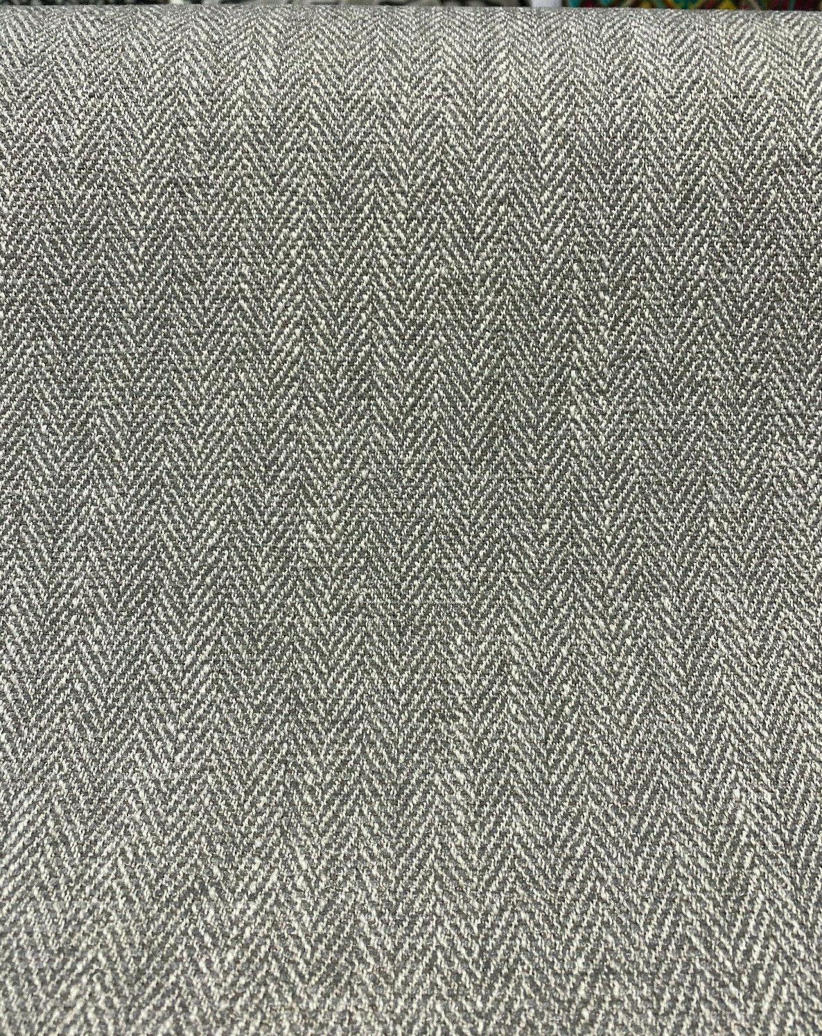 1 Yard Linen White Herringbone Chenille Upholstery Fabric 56 Inches Wide