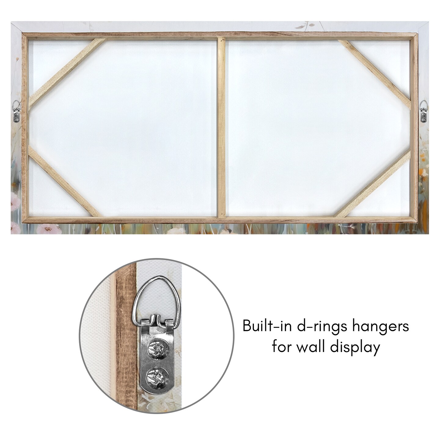 Americanflat Floral Canvas Wall Art Featuring Pink and Blush Wildflowers with Green, White and Beige Tones and Hand-Painted Accents - Gallery Wrap - Modern Wall Art