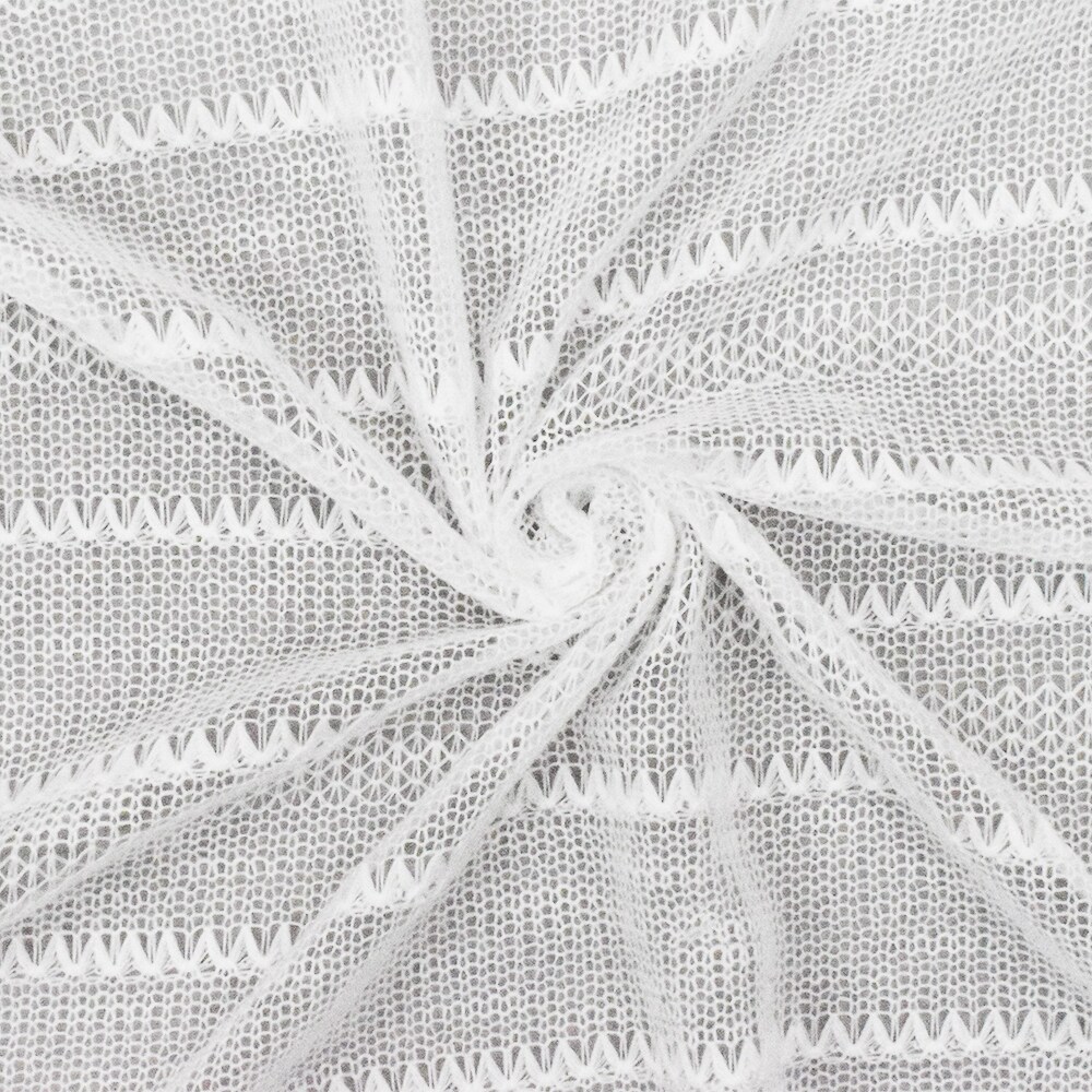 Simple White Zig Zag Stripe Poly Sweater Knit Fabric By the Yard