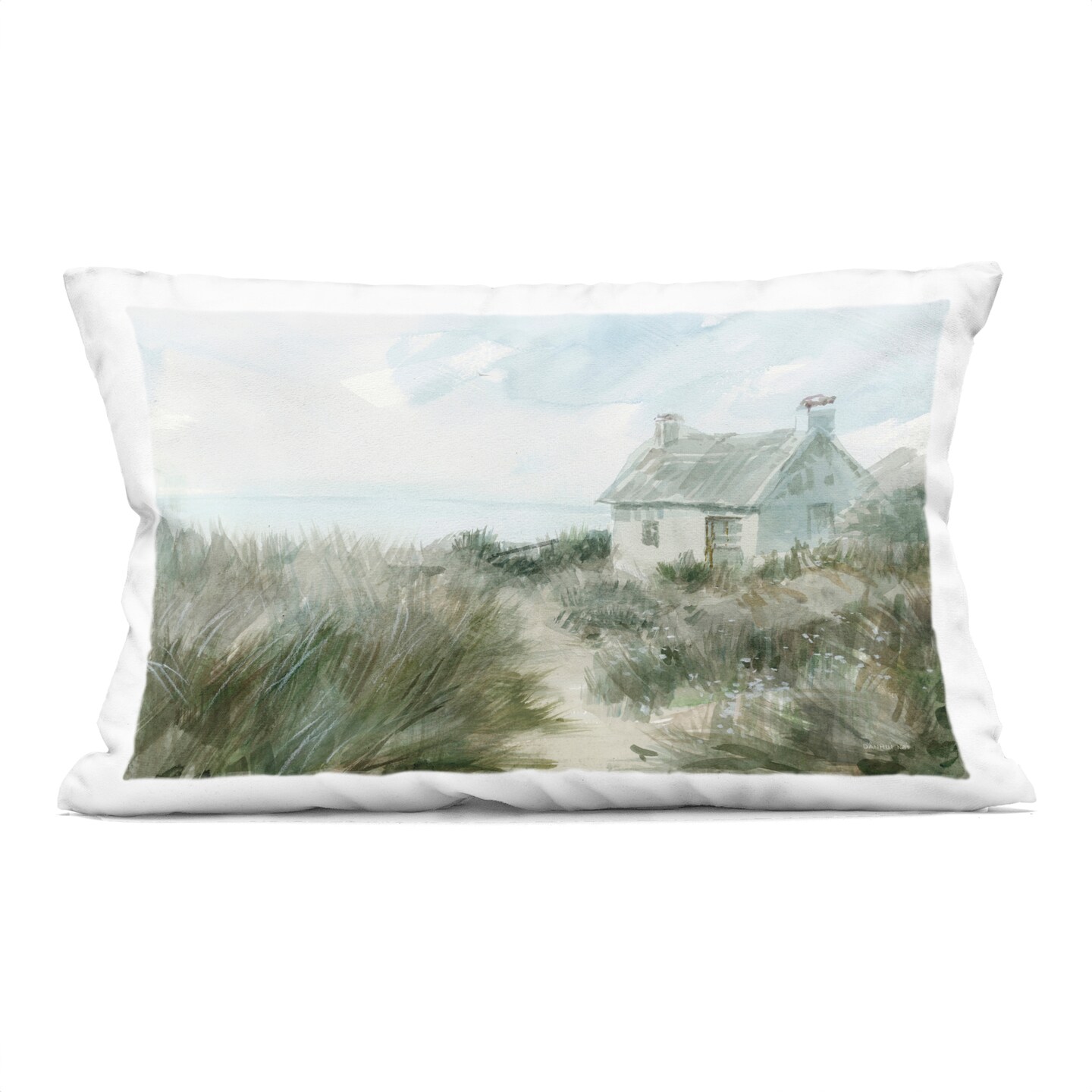 Stupell Industries Simple Windswept Cottage Decorative Printed Throw Pillow design by Danhui Nai, 14 x 7 x 20