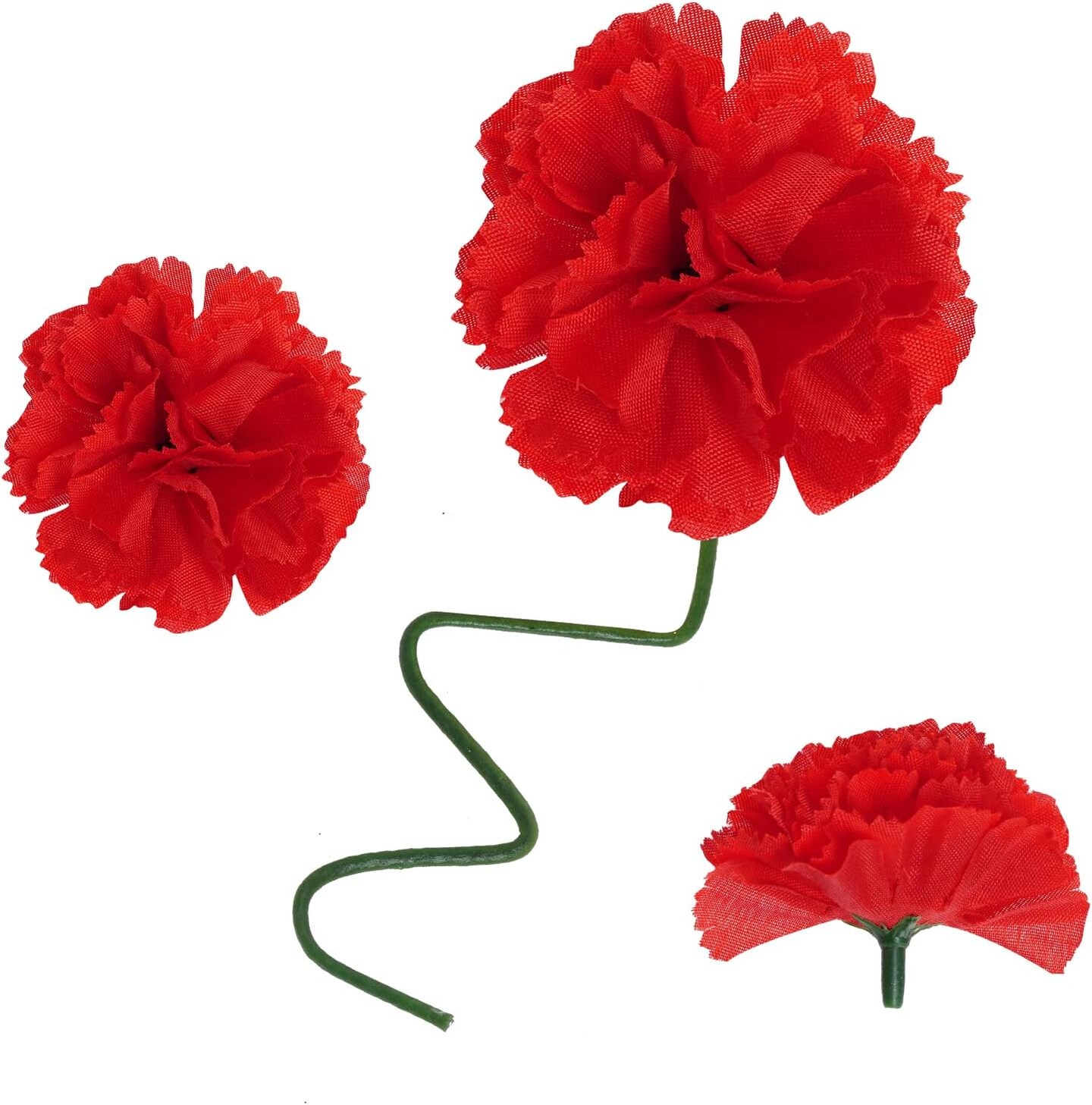 50Pcs Artificial Marigold Flowers Heads (Red) 6"D x 2"W x 5"H